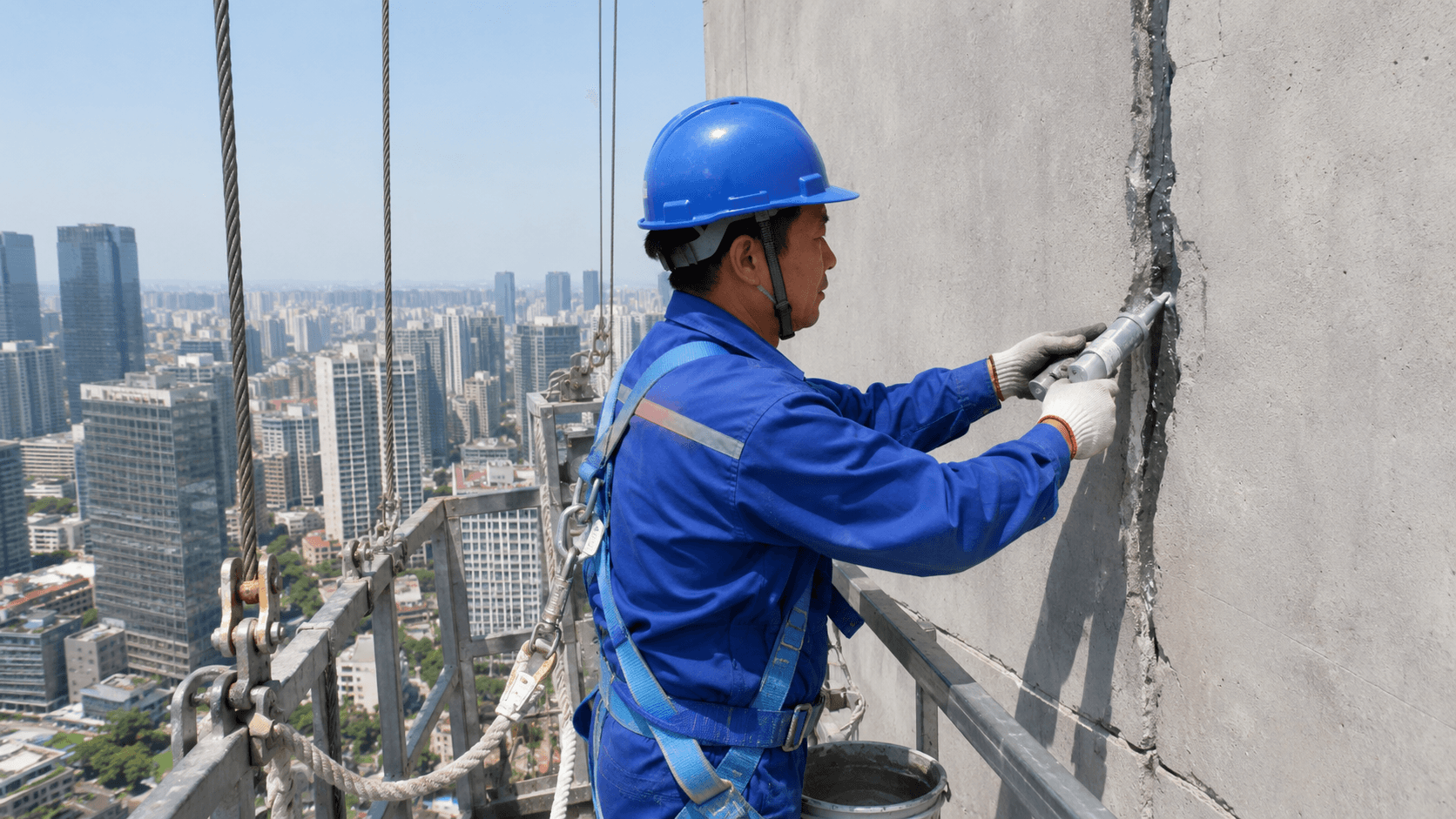 外墙渗漏维修同类施工场景示意